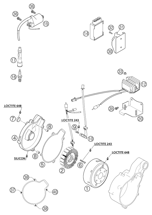 Sprängskiss: Ignition System – KTM 640 LC4 ADVENTURE 2003