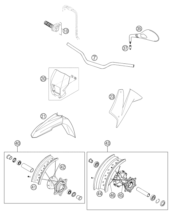 Sprängskiss: New Parts – KTM 640 LC4 SUPERMOTO PRESTIGE 03