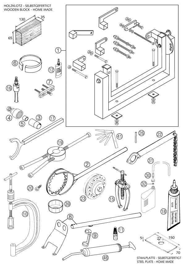 Sprängskiss: Special Tools (Engine) – KTM 640 LC4 ADVENTURE 2003