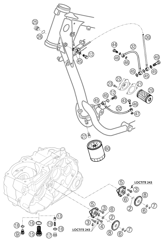 Sprängskiss: Lubricating System – KTM 640 LC4 ADVENTURE 2003