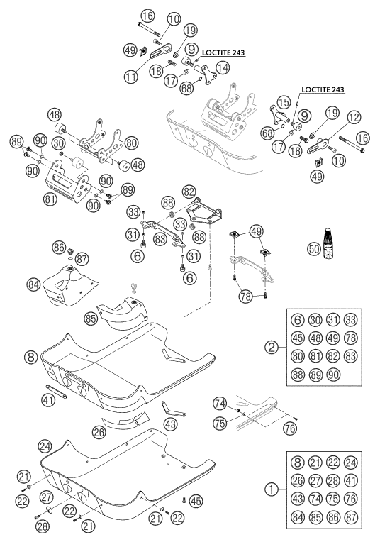 Sprängskiss: Engine Guard – KTM 660 RALLYE FACTORY REPL. 2003