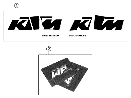 Sprängskiss: Decal – KTM 660 RALLYE FACTORY REPL. 2003