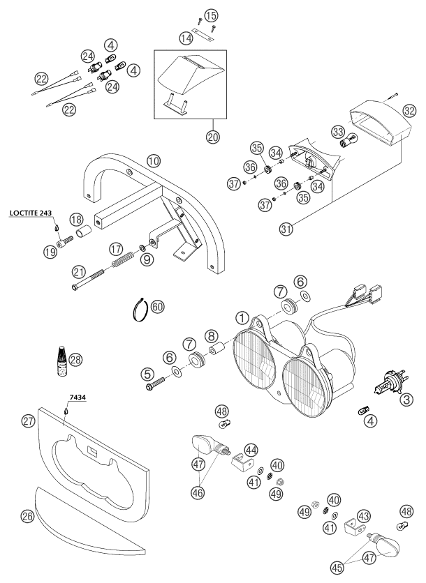 Sprängskiss: Lighting System – KTM 660 RALLYE FACTORY REPL. 2003