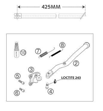 Sprängskiss: Side / Center Stand – KTM 660 SMC 2003