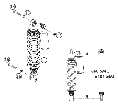 Sprängskiss: Shock Absorber – KTM 660 SMC 2003