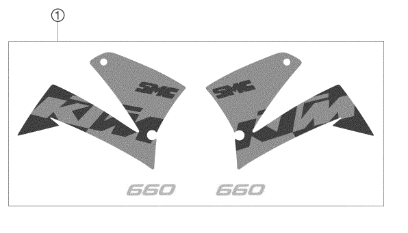 Sprängskiss: Decal – KTM 660 SMC 2003