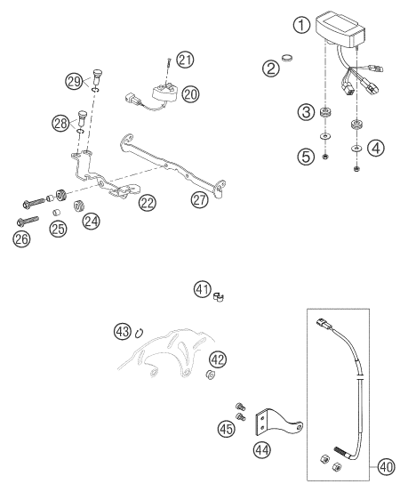 Sprängskiss: Instruments / Lock System – KTM 660 SMC 2003