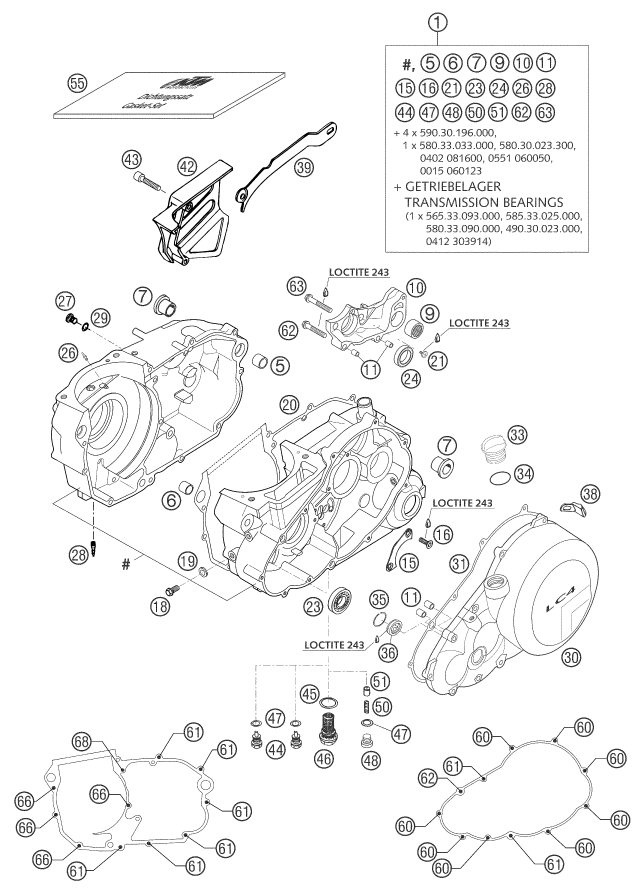 Sprängskiss: Engine Case – KTM 660 SMC 2003
