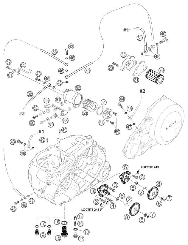 Sprängskiss: Lubricating System – KTM 660 SMC 2003