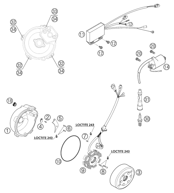 Sprängskiss: Ignition System – KTM 660 SMC 2003