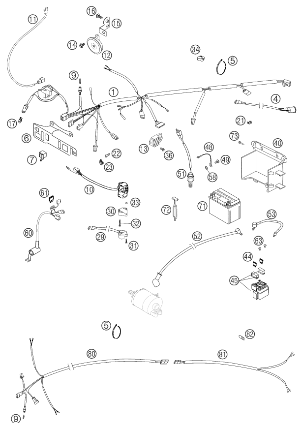 Sprängskiss: Wiring Harness – KTM 250 EXC RACING 2003
