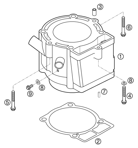Sprängskiss: Cylinder – KTM 450 SX RACING 2003