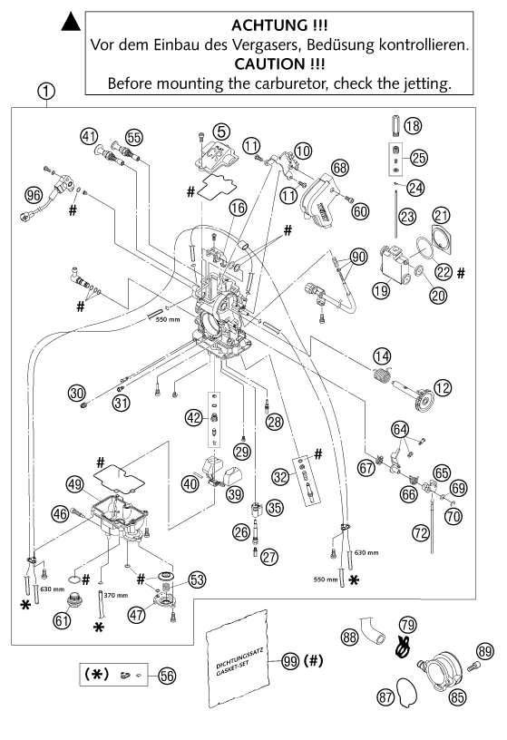 Sprängskiss: Carburetor – KTM 525 EXC RACING 2003