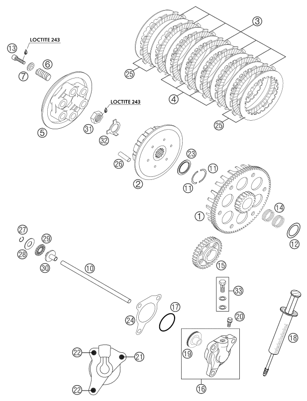 Sprängskiss: Clutch – KTM 250 EXC RACING 2003