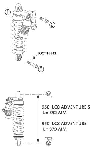 Sprängskiss: Shock Absorber – KTM 950 ADVENTURE SILVER 2003