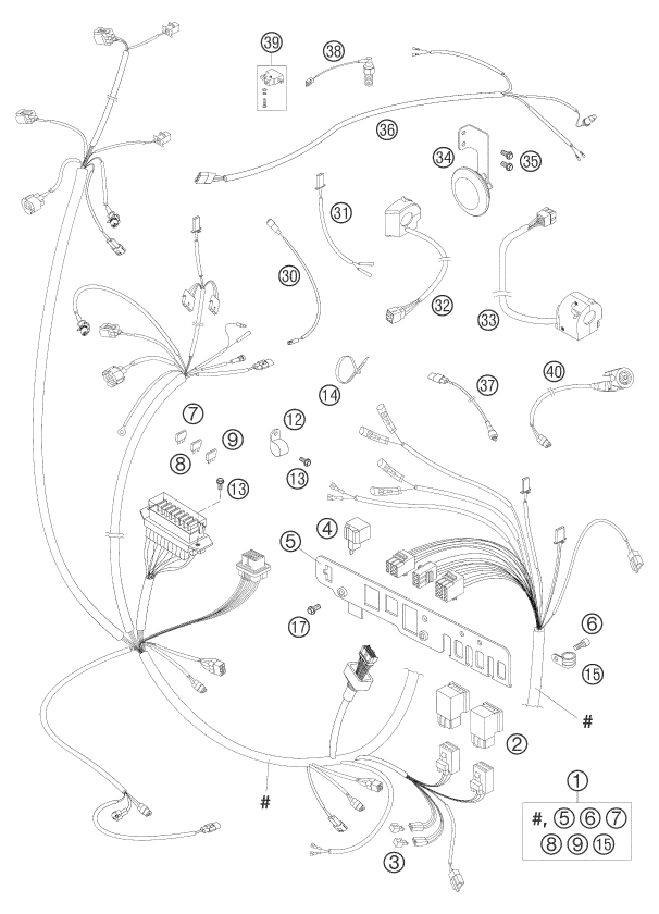 Sprängskiss: Wiring Harness – KTM 950 ADVENTURE SILVER 2003