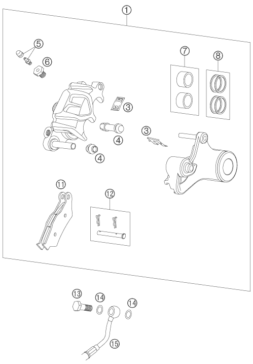 Sprängskiss: Rear Brake Caliper – KTM 950 ADVENTURE S 2005