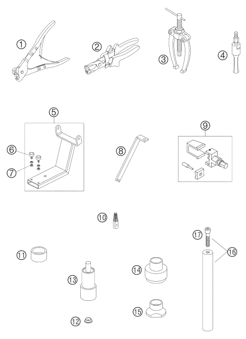 Sprängskiss: Special Tools – KTM 950 ADVENTURE SILVER 2003