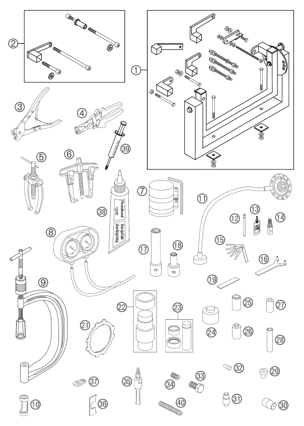 Sprängskiss: Special Tools (Engine) – KTM 950 ADVENTURE SILVER 2003