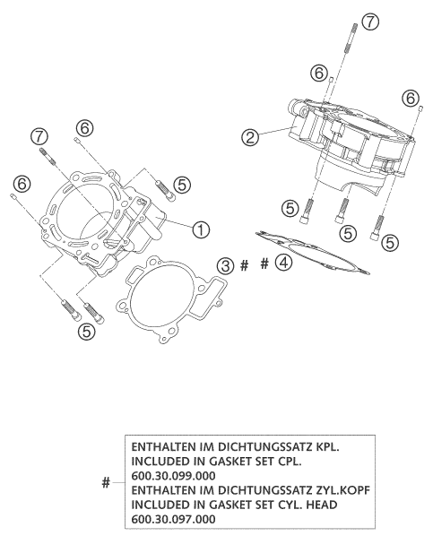 Sprängskiss: Cylinder – KTM 950 ADVENTURE SILVER 2003