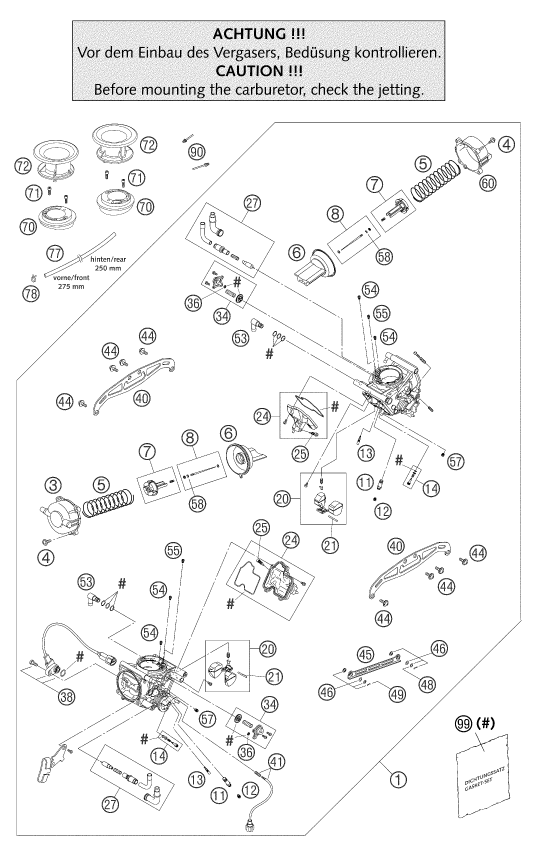Sprängskiss: Carburetor – KTM 950 ADVENTURE SILVER 2003