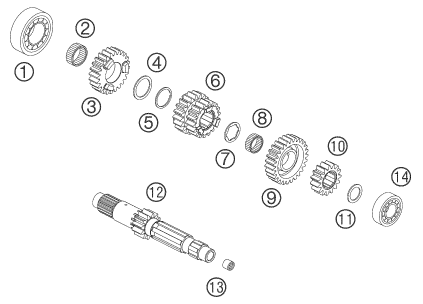Sprängskiss: Transmission I - Main Shaft – KTM 950 ADVENTURE S 2005