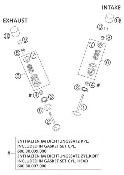 Sprängskiss: Valve Drive – KTM 950 ADVENTURE SILVER 2003
