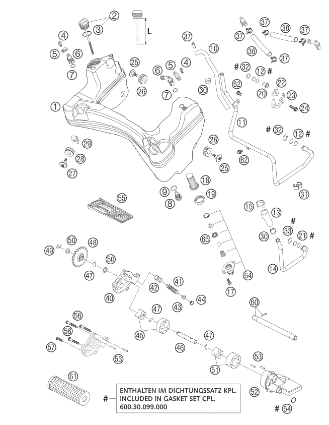 Sprängskiss: Lubricating System – KTM 950 ADVENTURE SILVER 2003