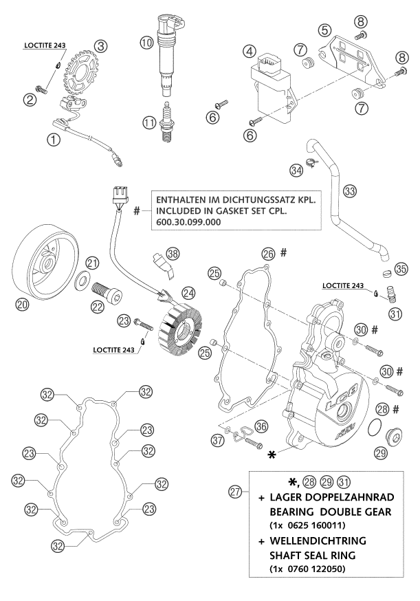 Sprängskiss: Ignition System – KTM 950 ADVENTURE SILVER 2003