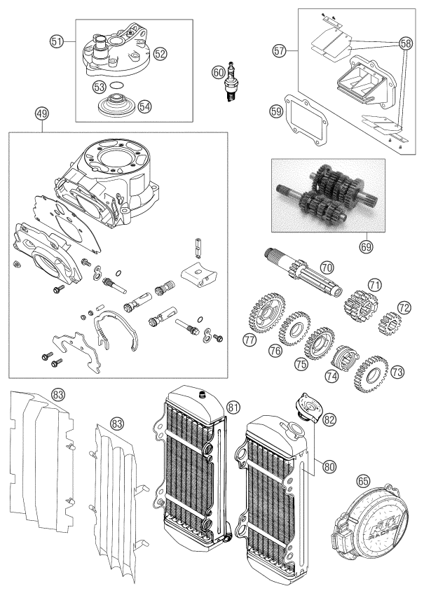 Sprängskiss: New Parts – KTM 125 SXS 2003