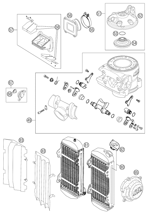 Sprängskiss: New Parts – KTM 250 SX 2003