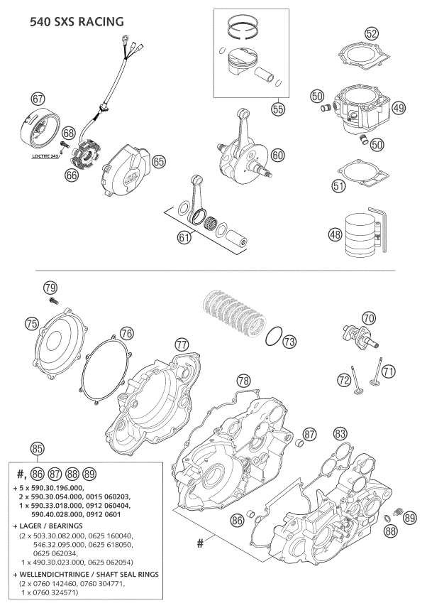 Sprängskiss: New Parts – KTM 540 SXS RACING 2003