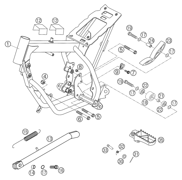 Sprängskiss: Frame – KTM 50 MINI ADVENTURE 2004