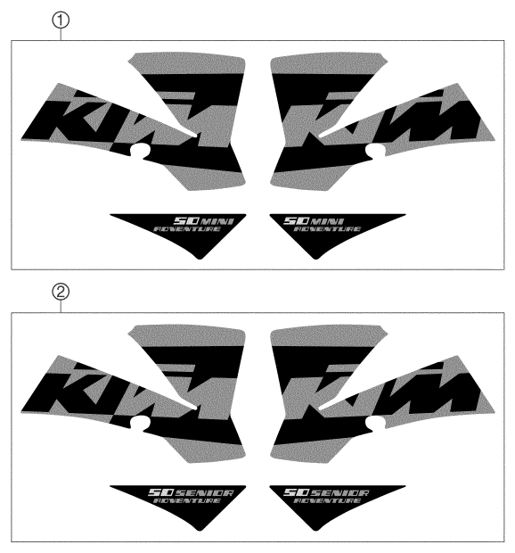 Sprängskiss: Decal – KTM 50 SENIOR ADVENTURE 2004