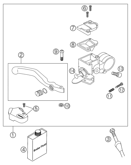Sprängskiss: Front Brake Control – KTM 50 SX PRO SENIOR LC 2004
