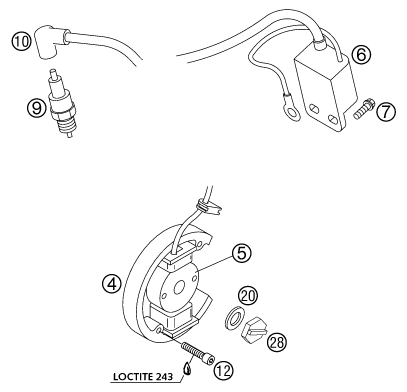 Sprängskiss: Ignition System – KTM 50 SX PRO SENIOR LC 2004