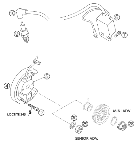Sprängskiss: Ignition System – KTM 50 JUNIOR ADVENTURE 2003