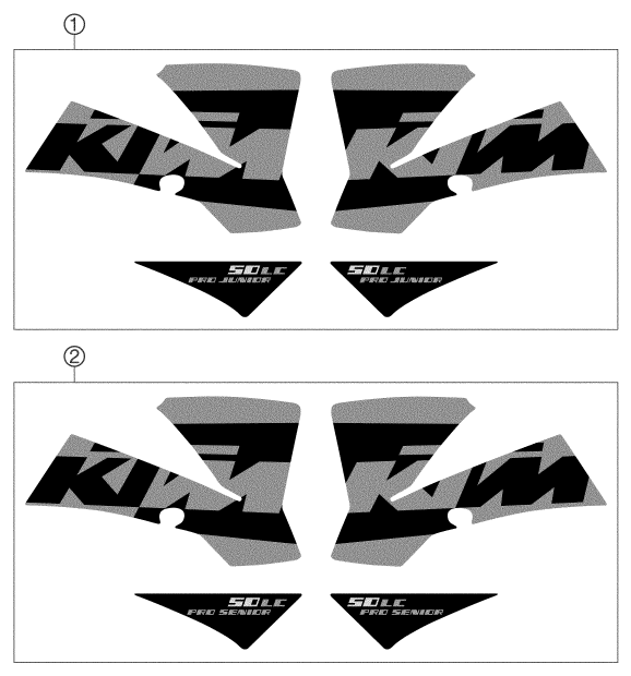 Sprängskiss: Decal – KTM 50 SX PRO SENIOR LC 2004