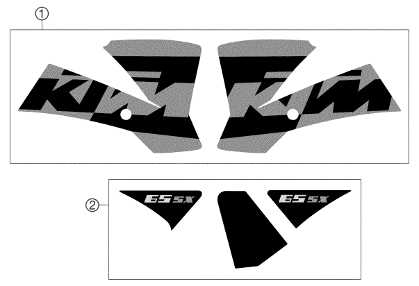 Sprängskiss: Decal – KTM 65 SX 2004