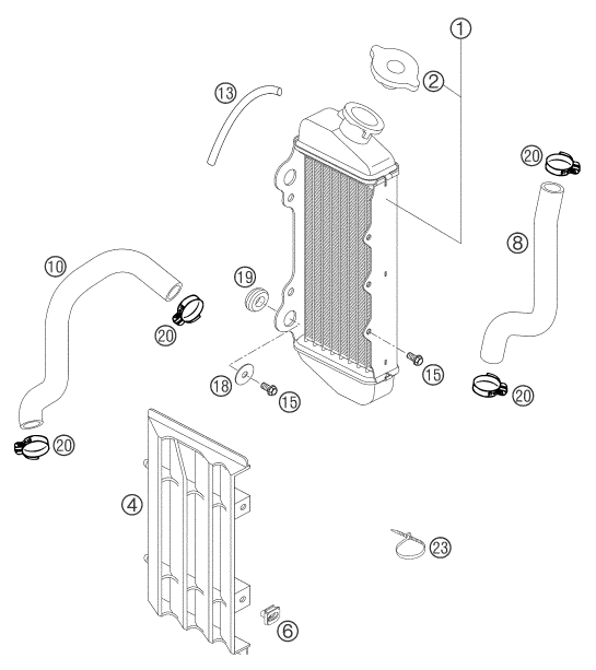 Sprängskiss: Cooling System – KTM 65 SX 2004