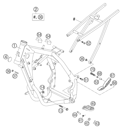Sprängskiss: Frame – KTM 105 SX 2004