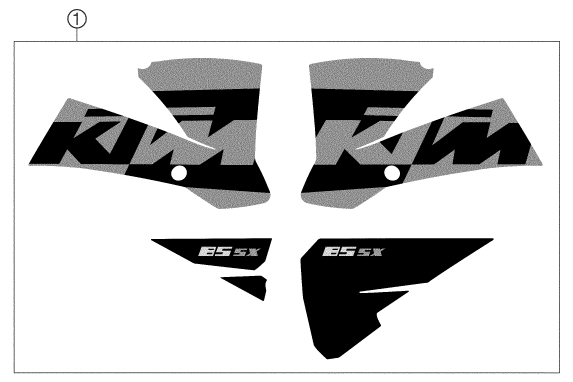 Sprängskiss: Decal – KTM 85 SX 2004