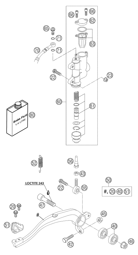 Sprängskiss: Rear Brake Control – KTM 105 SX 2004