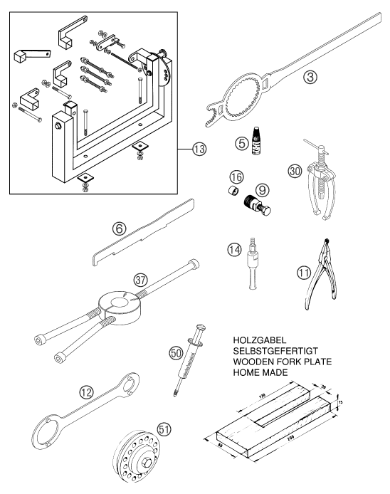 Sprängskiss: Special Tools (Engine) – KTM 105 SX 2004