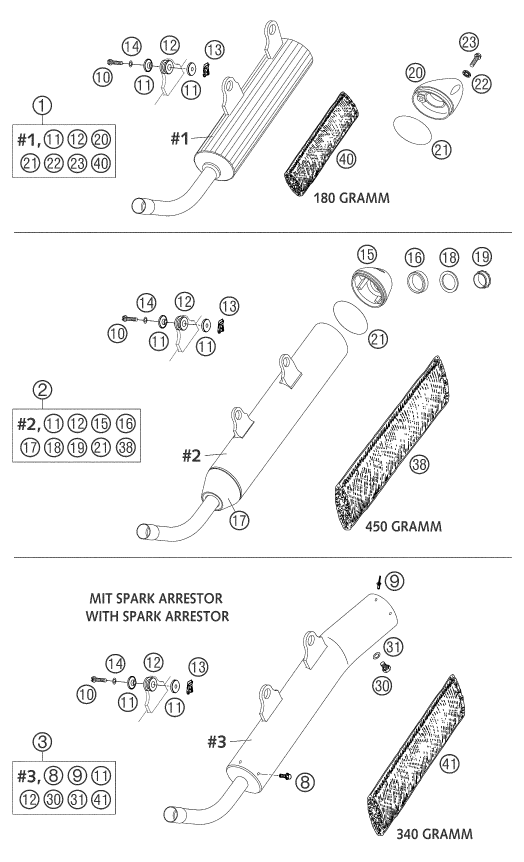 Sprängskiss: Main Silencer – KTM 200 EXC 2004