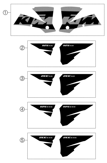 Sprängskiss: Decal – KTM 125 EXC SIX-DAYS 2004