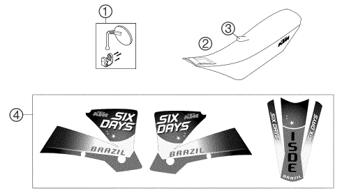 Sprängskiss: New Parts – KTM 125 EXC SIX-DAYS 2004