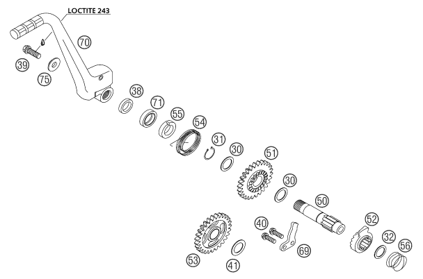 Sprängskiss: Kick Starter – KTM 125 EXC SIX-DAYS 2004