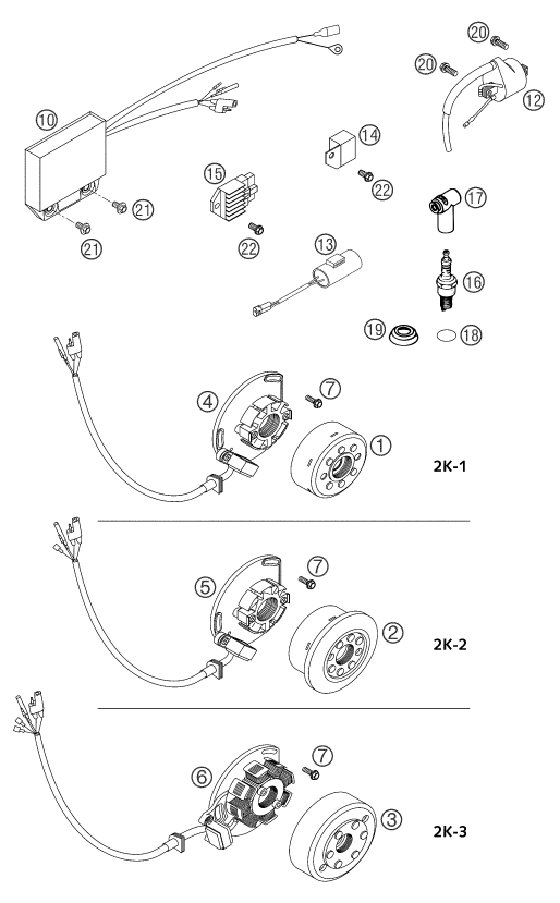 Sprängskiss: Ignition System – KTM 125 EXC SIX-DAYS 2004