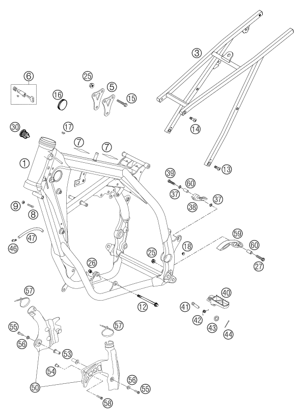 Sprängskiss: Frame – KTM 250 SX 2004